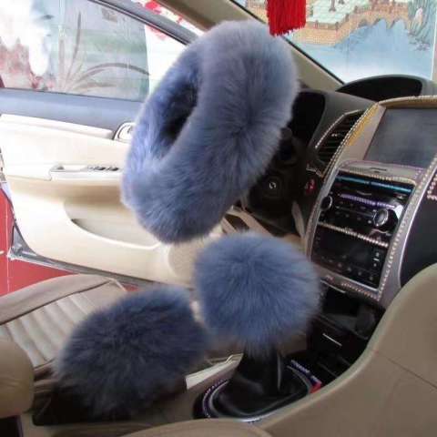 Hot Sale Long Fur Plush Steering Wheel Cover Wool Sheepskin Winter Warm Car Soft cover