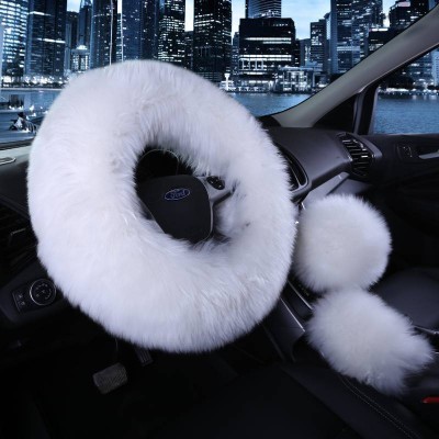 New Fashionable Warm Car Steering Wheel Feel Good Real Wool Men And Women